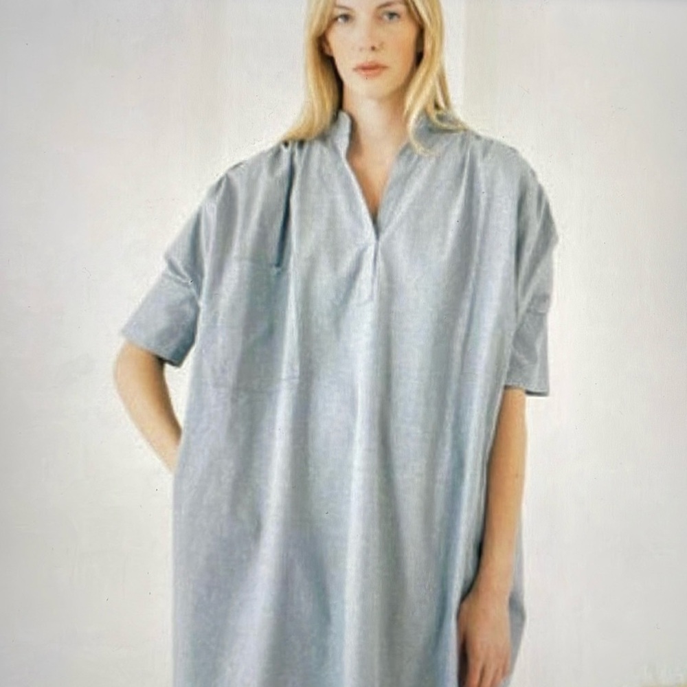 LAUDE THE LABEL Oversized Shirt Dress Chambray Size S/M  Relaxed EUC